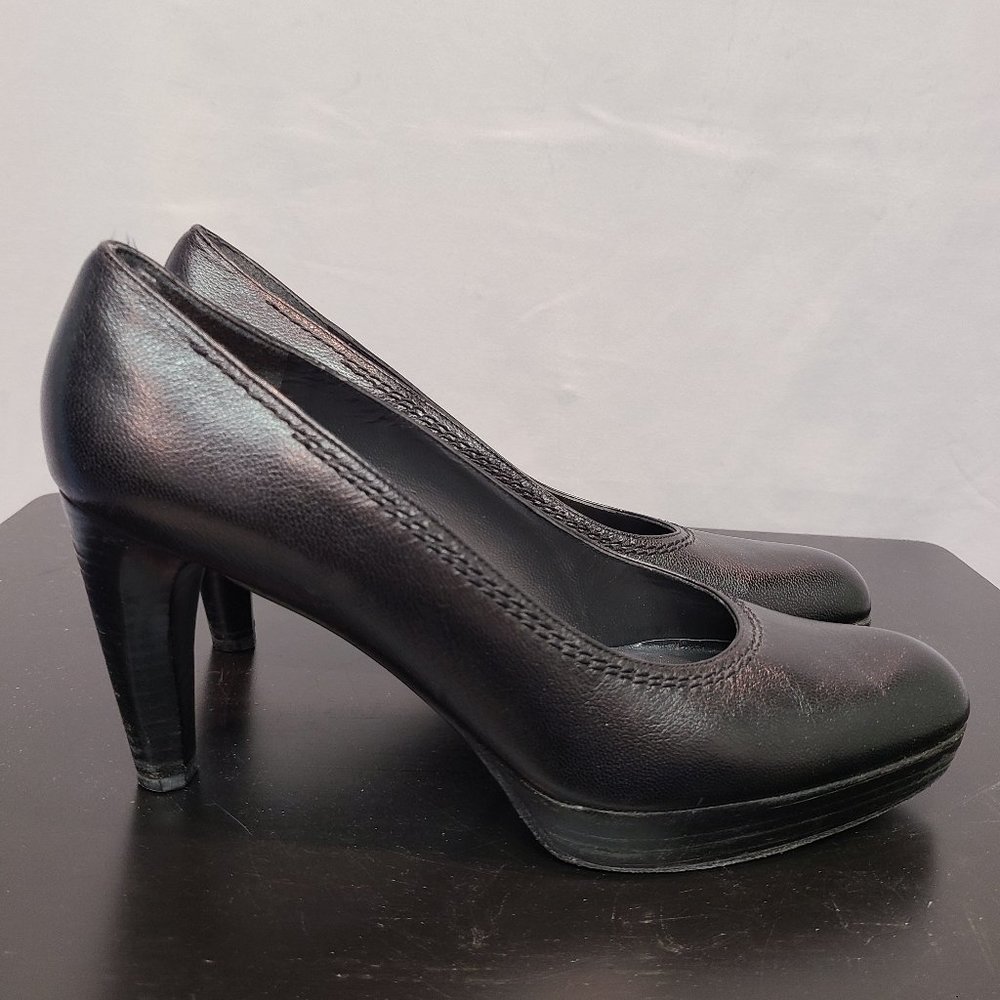 Stuart Weitzman Heels Pumps Womens 9.5 Black Leather Platform